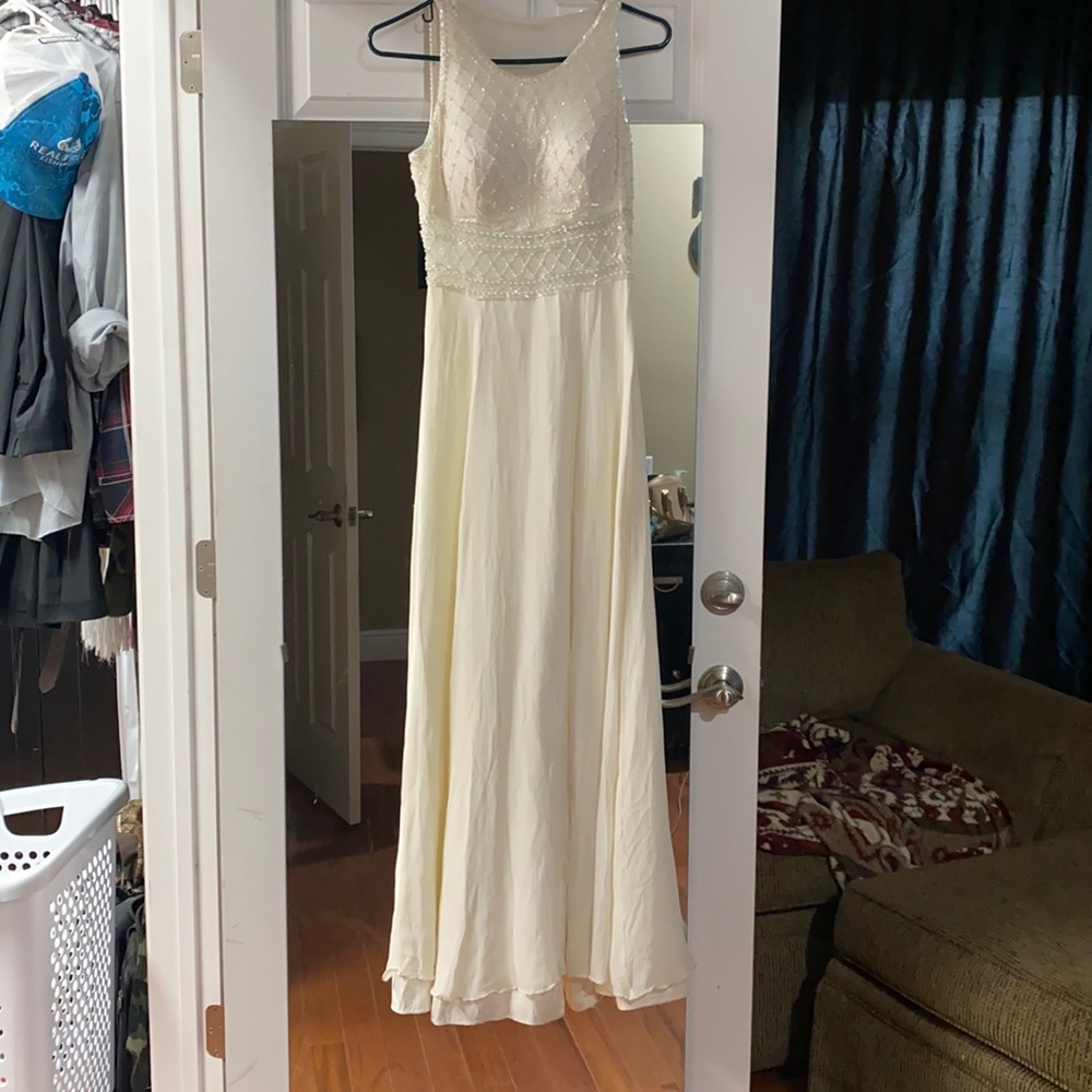 White sequins wedding dress